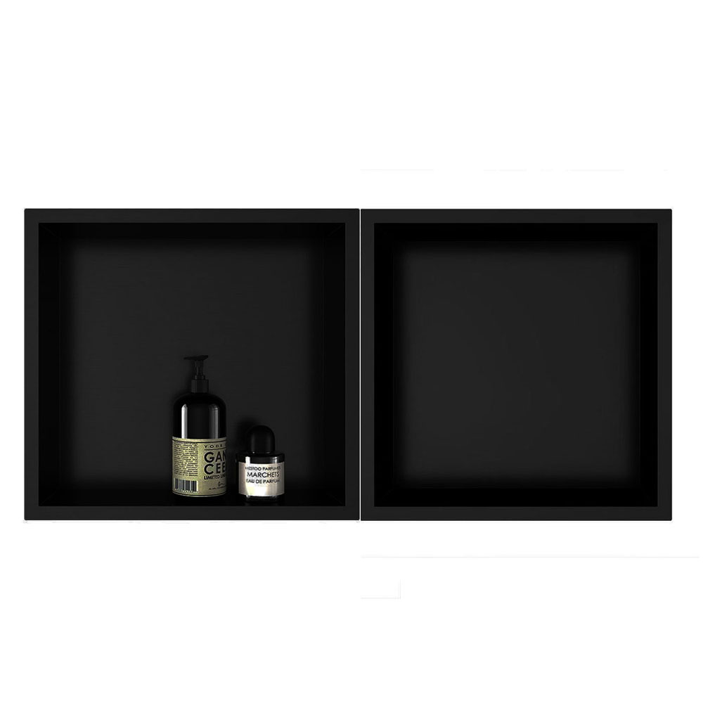 Pack 2 Hornacinas Nicho de empotrar cuadrada de 30 x 30 cm NEGRO mate - Imagen 3
