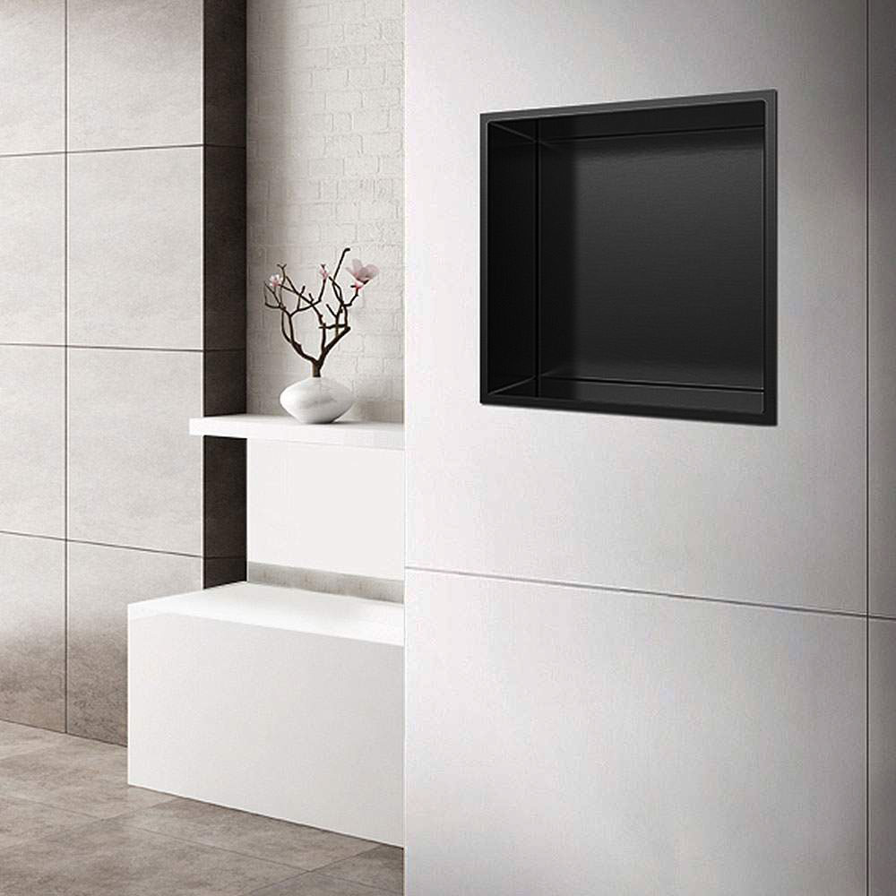 Pack 2 Hornacinas Nicho de empotrar cuadrada de 30 x 30 cm NEGRO mate - Imagen 4