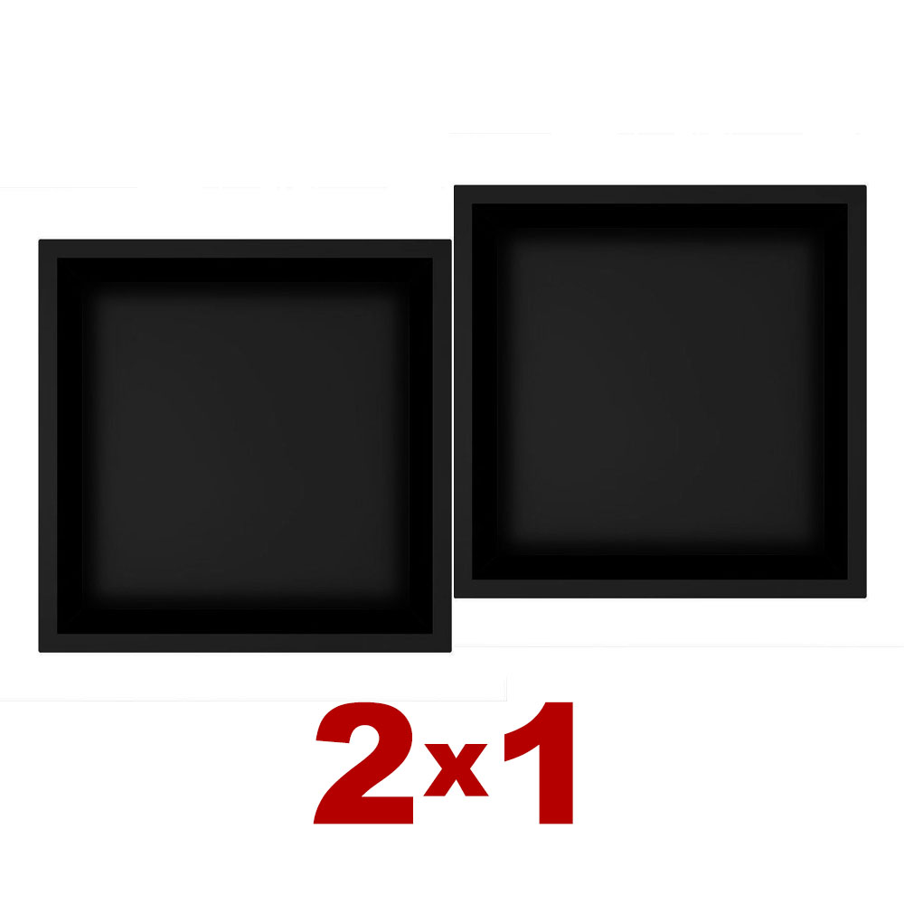 Pack 2 Hornacinas Nicho de empotrar cuadrada de 30 x 30 cm NEGRO mate - Imagen 6