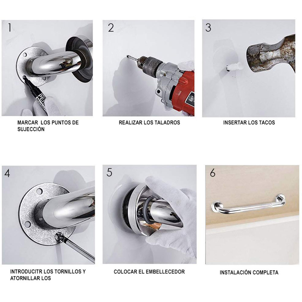 Asa Seguridad ANTIDESLIZANTE de 30 cm BLANCO mate - Imagen 6