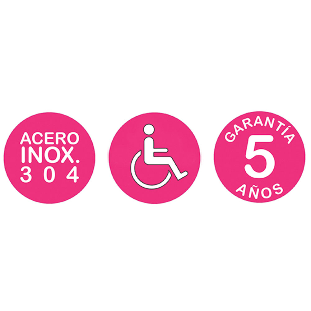 Asa Seguridad abatible LISA de 80 cm CROMO brillo - Imagen 6