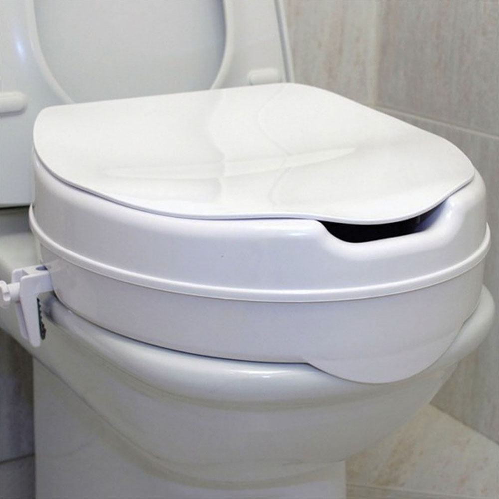 Asiento ELEVADOR para wc redondo BLANCO mate fabricado en ABS