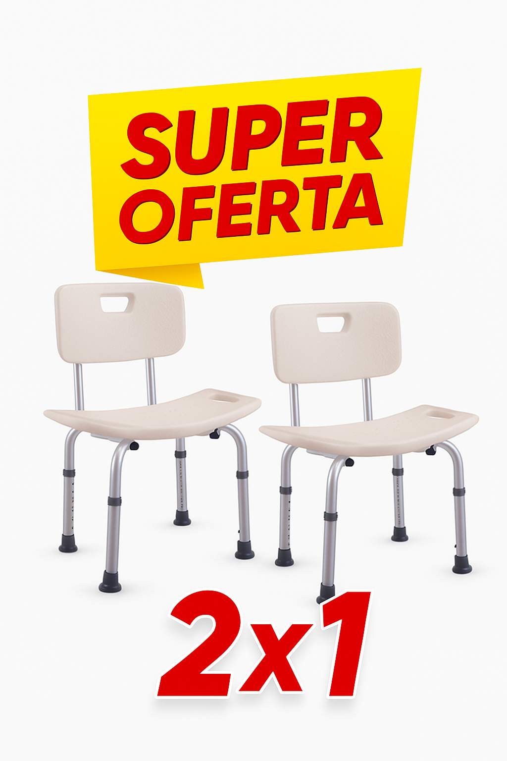 Pack 2 Asientos con respaldo cuadrado BLANCO mate fabricado en ABS - Imagen 8