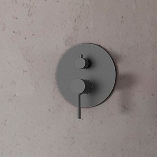 Grifo Empotrado de Ducha (solo grifo) monomando redondo GUN METAL mate