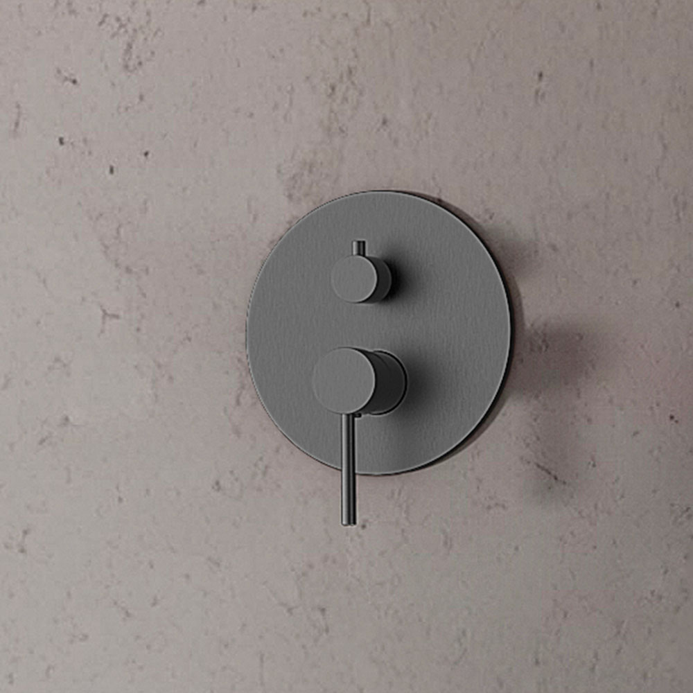 Grifo Empotrado de Ducha (solo grifo) monomando redondo GUN METAL mate