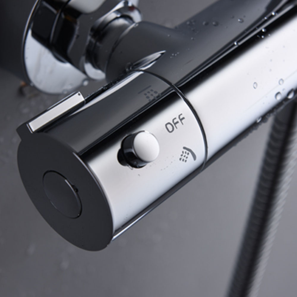 Grifo Columna Ducha termostático redondo CROMO brillo - Imagen 2