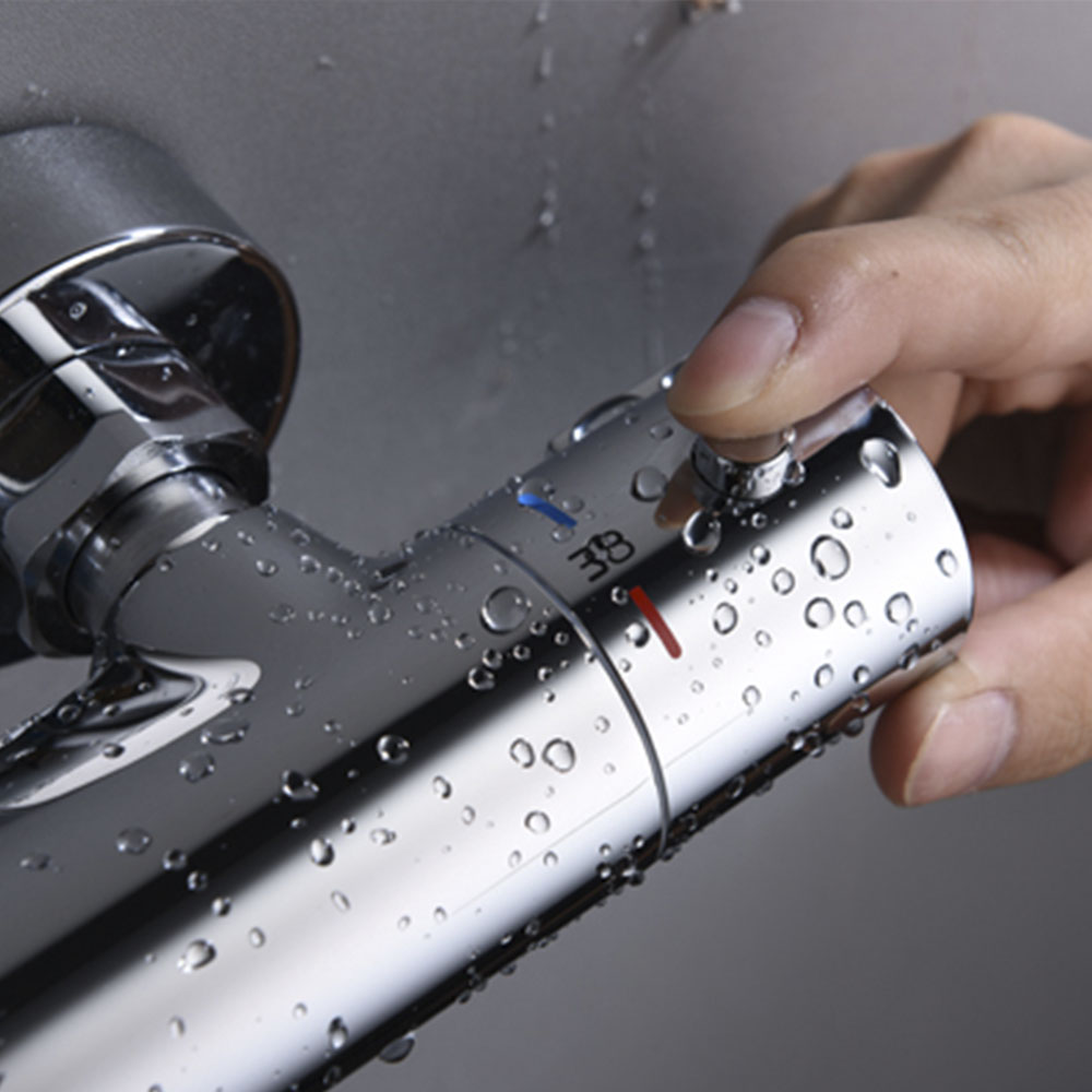 Grifo Columna Ducha termostático redondo CROMO brillo - Imagen 4