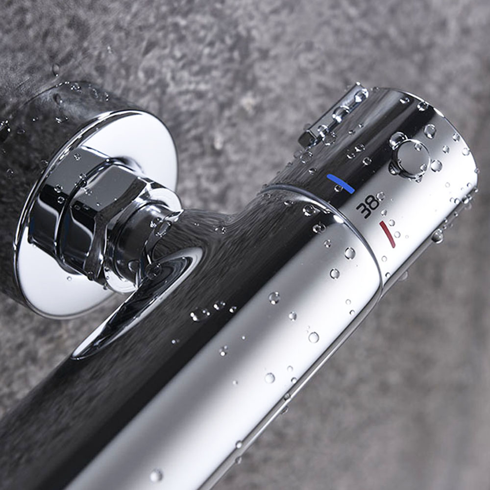 Grifo Columna Ducha termostático redondo CROMO brillo - Imagen 6