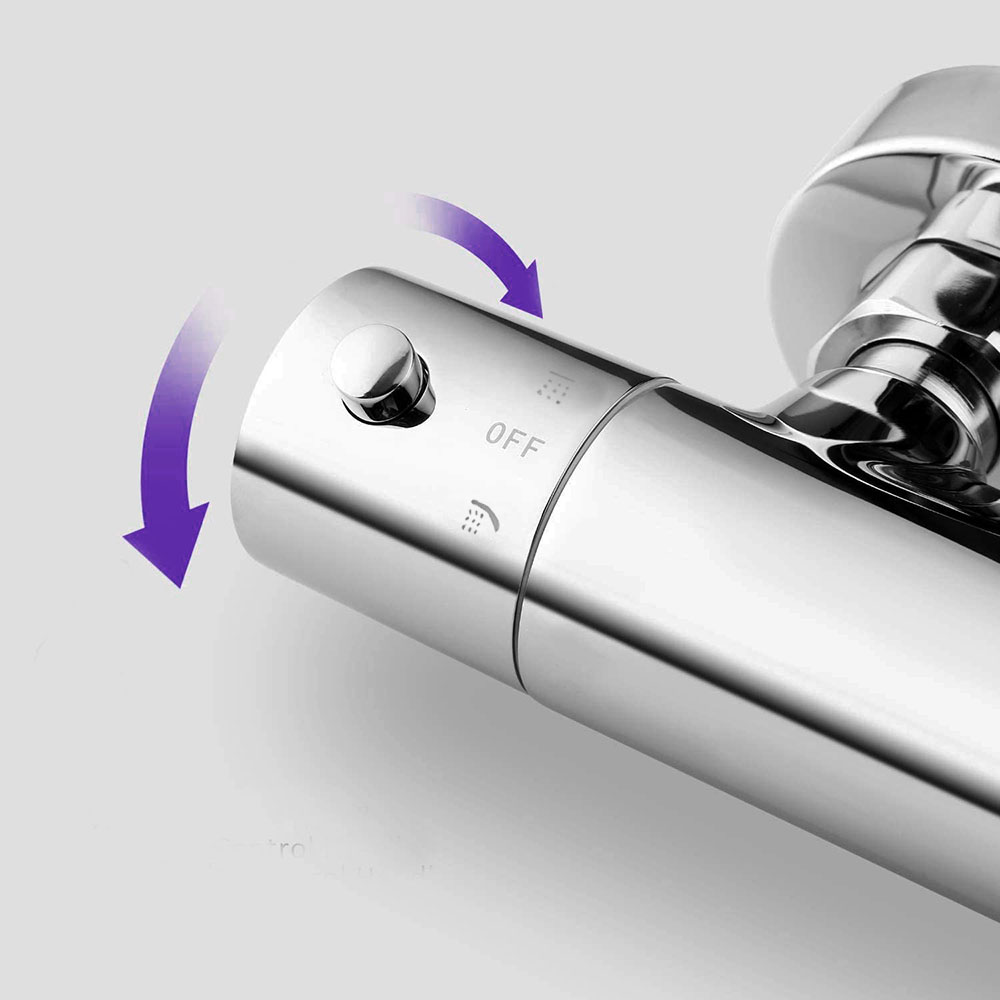 Grifo Columna Ducha termostático redondo CROMO brillo - Imagen 8