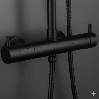 Grifo Columna Ducha monomando T NEGRO MATE