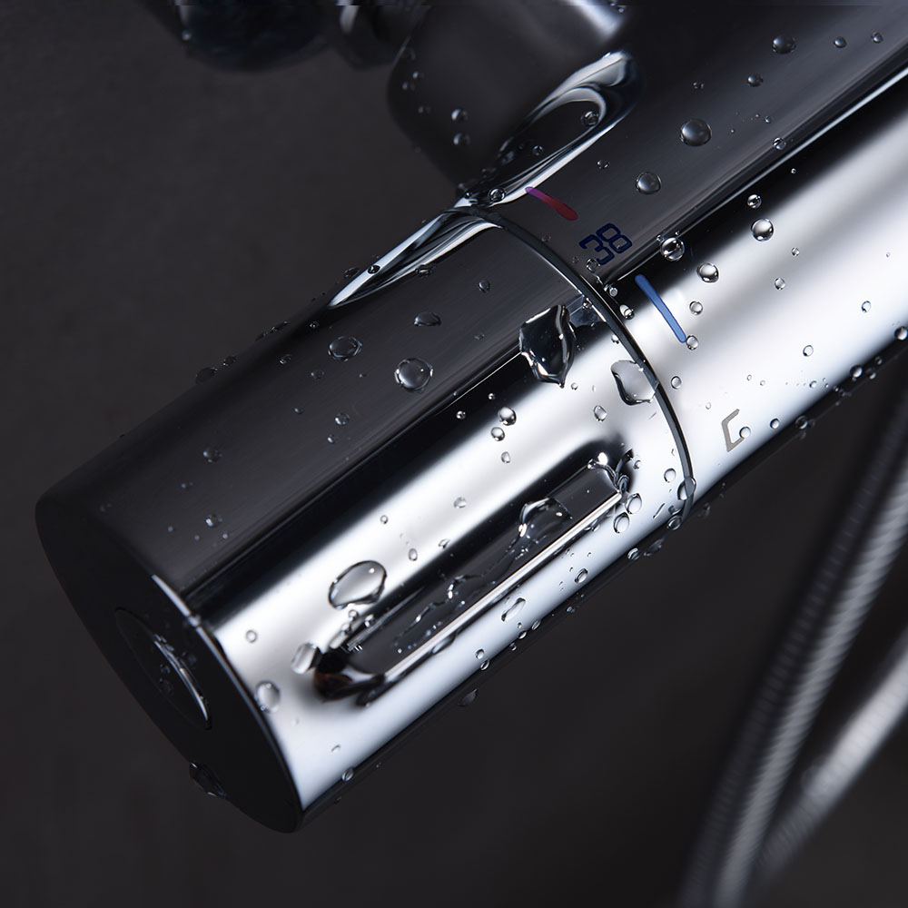 Grifo Columna Salida Bañera (solo grifo) termostático BUSTAMANTE CROMO brillo - Imagen 3