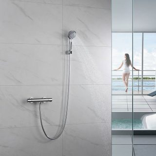 Grifo de Ducha con equipo de ducha termostático ORTEGA CROMO brillo