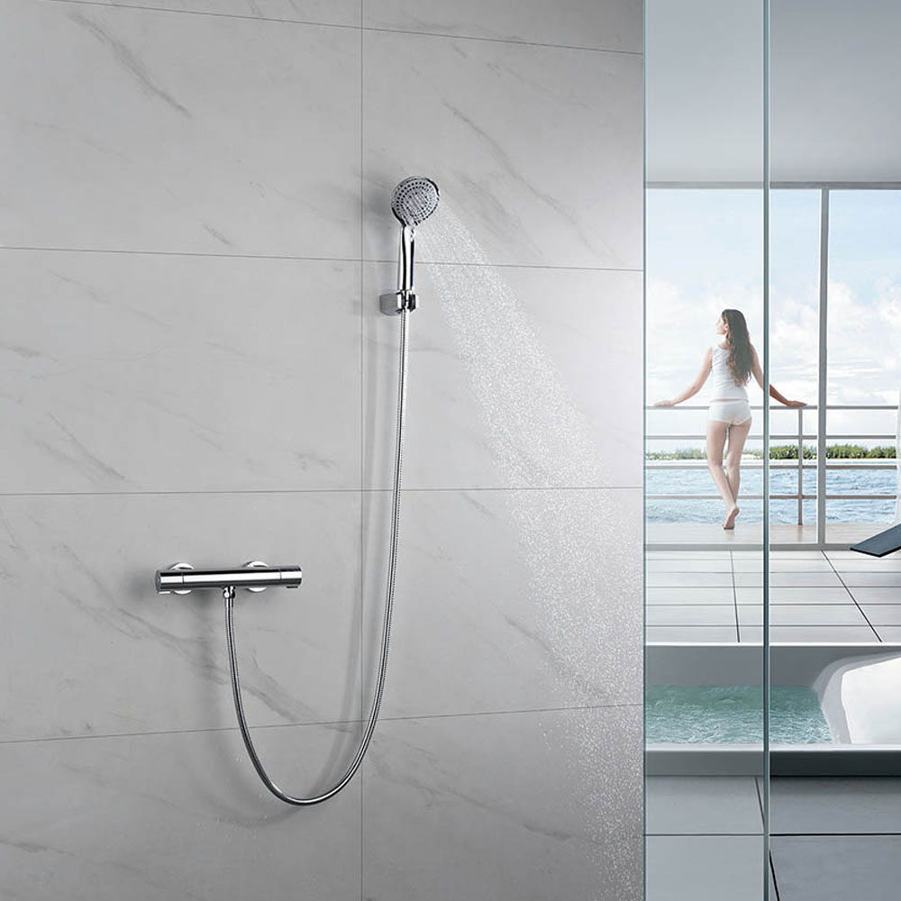 Grifo de Ducha con equipo de ducha termostático ORTEGA CROMO brillo