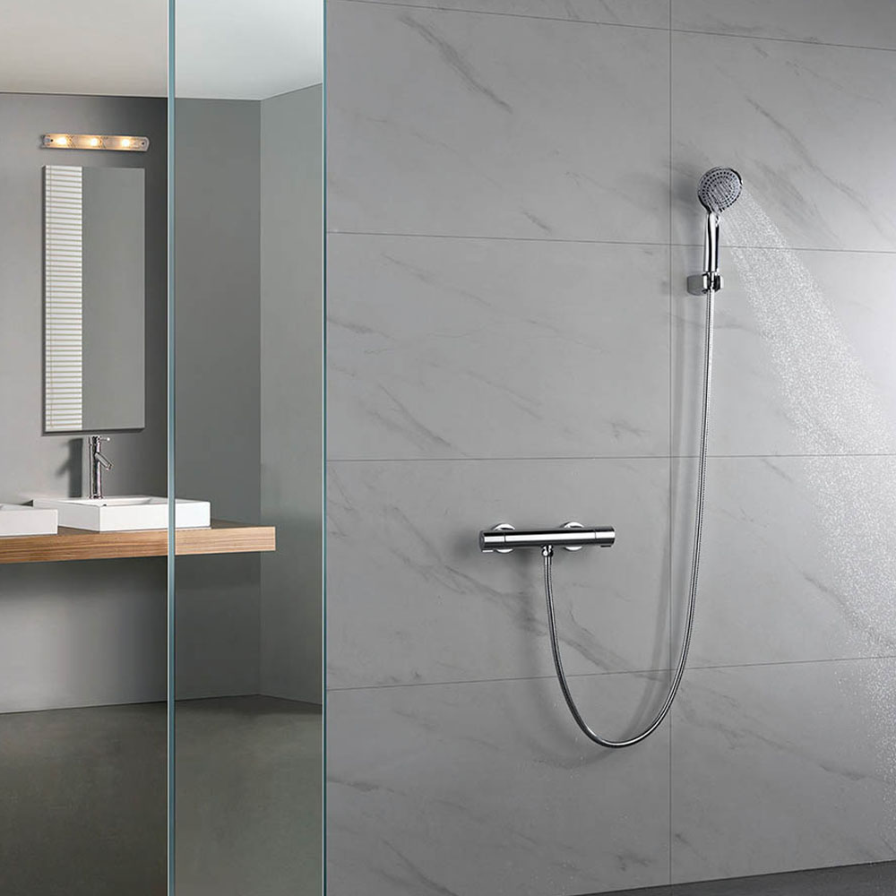 Grifo de Ducha con equipo de ducha termostático ORTEGA CROMO brillo - Imagen 7