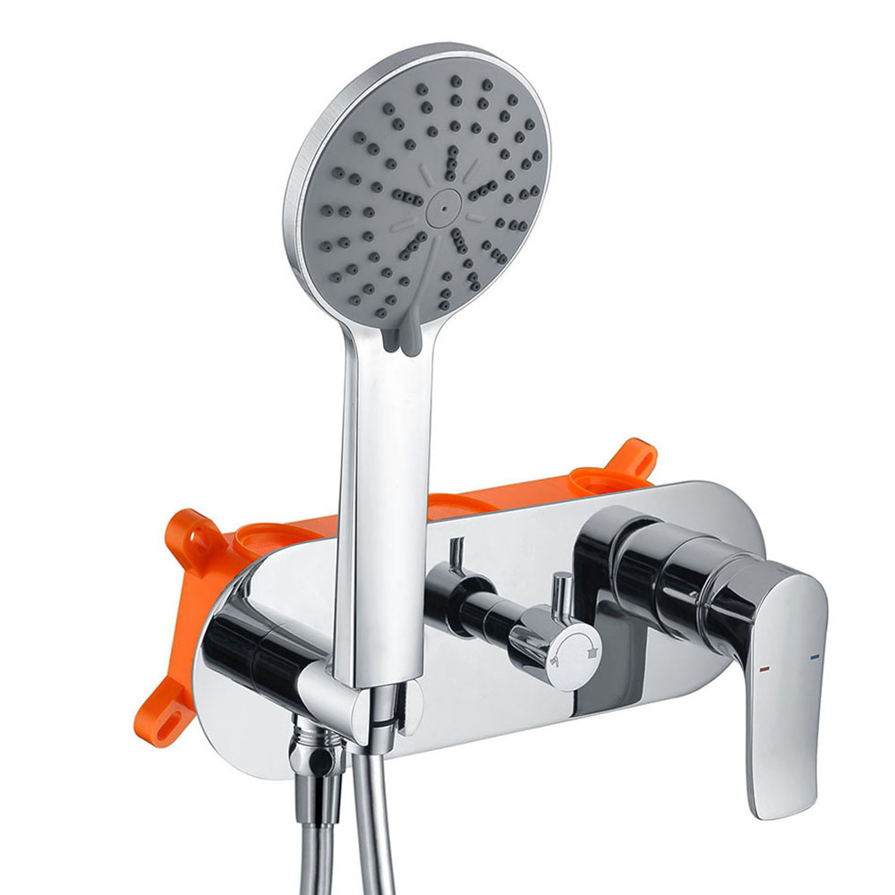 Grifo Empotrado de Ducha equipo de pared monomando SARABIA redondo CROMO brillo - Imagen 6