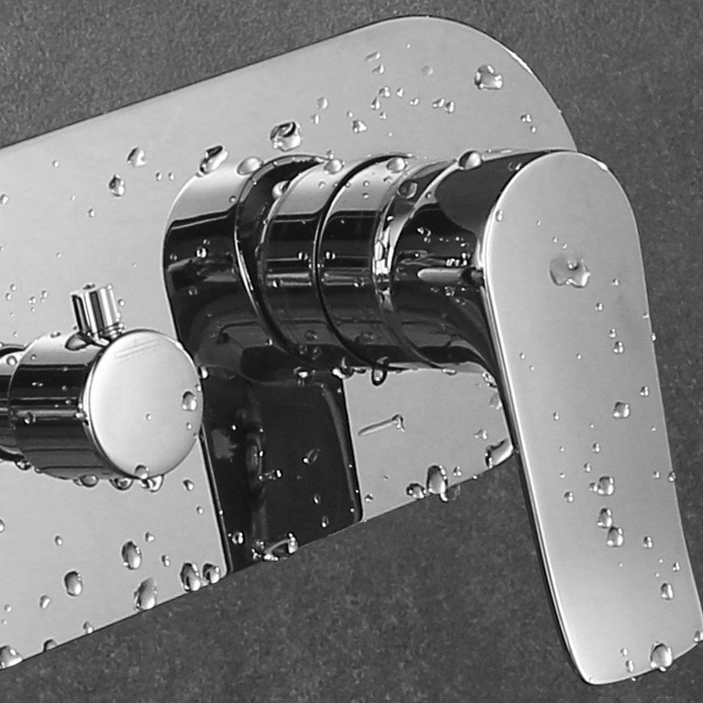 Grifo Empotrado de Ducha equipo de pared monomando SARABIA redondo CROMO brillo - Imagen 8