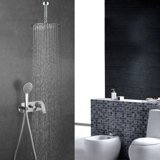 Grifo Empotrado de Ducha equipo de techo monomando SARABIA redondo CROMO brillo