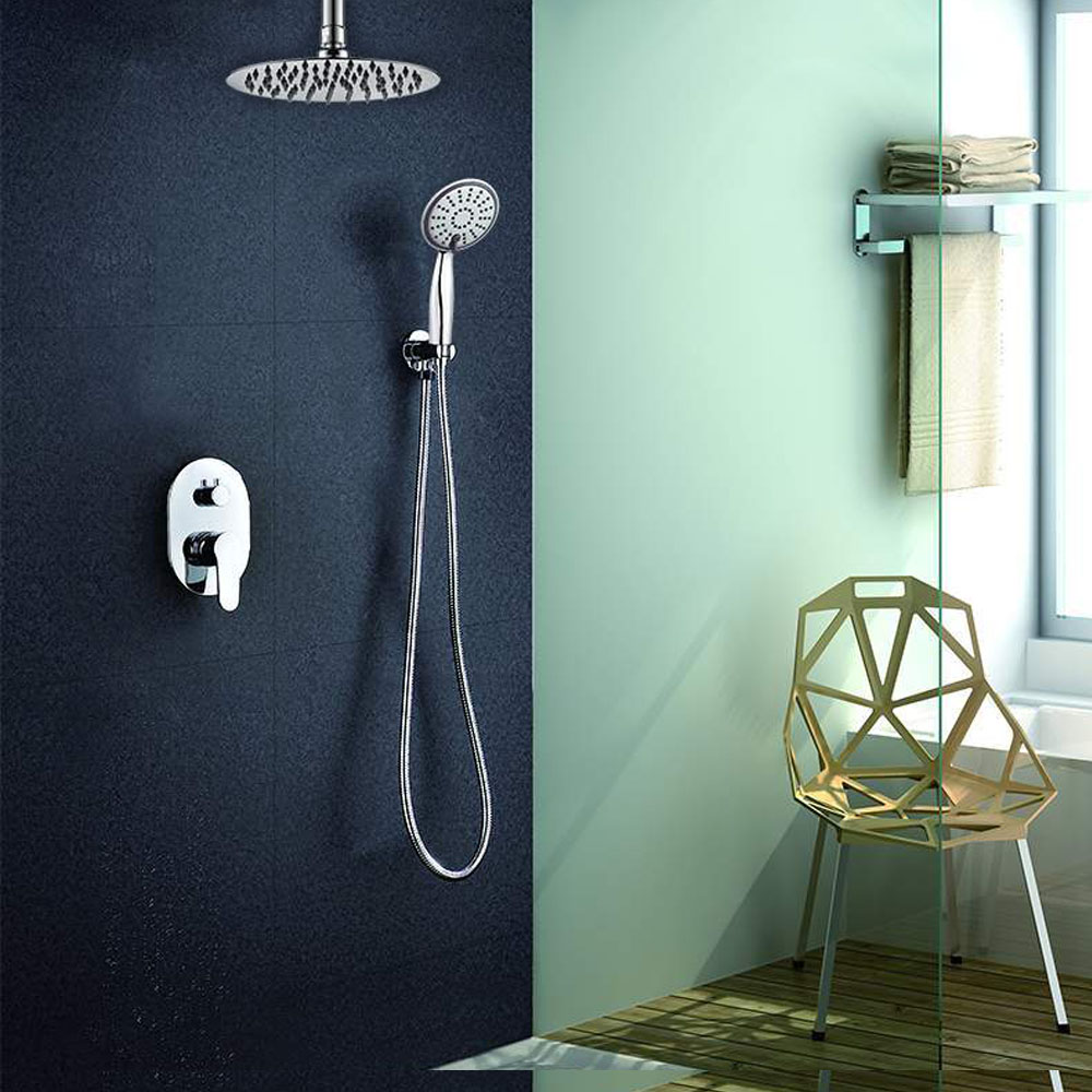 Grifo Empotrado de Ducha equipo de techo monomando VALDES redondo CROMO brillo