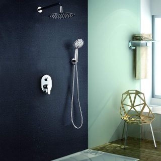 Grifo Empotrado de Ducha equipo de pared monomando VALDES redondo CROMO brillo