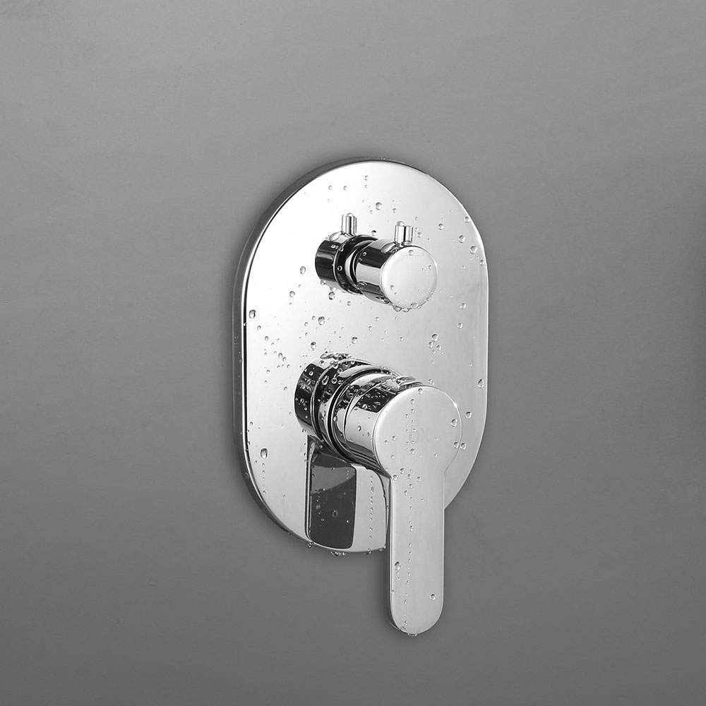 Grifo Empotrado de Ducha equipo de pared monomando VALDES redondo CROMO brillo - Imagen 3