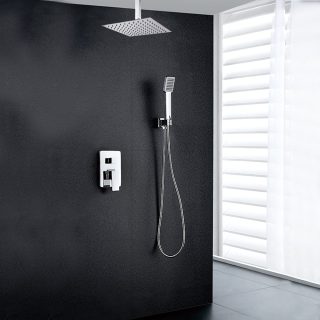 Grifo Empotrado de Ducha equipo de techo monomando CASILLAS cuadrado CROMO brillo