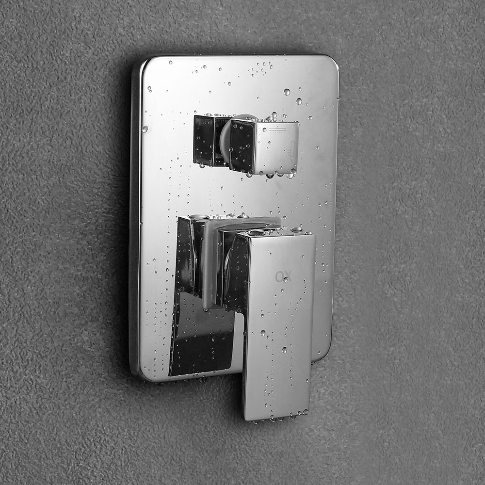 Grifo Empotrado de Ducha equipo de techo monomando CASILLAS cuadrado CROMO brillo - Imagen 3