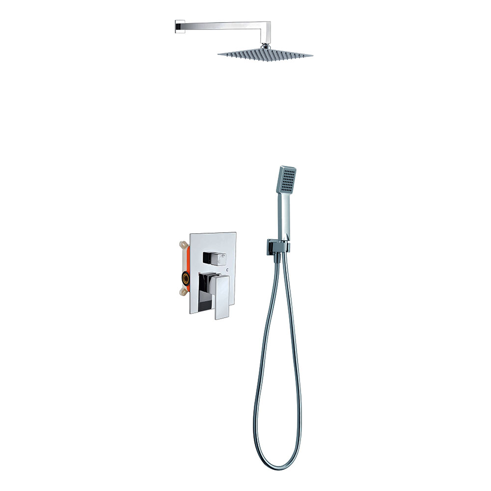 Grifo Empotrado de Ducha equipo de pared monomando CASILLAS cuadrado CROMO brillo - Imagen 7