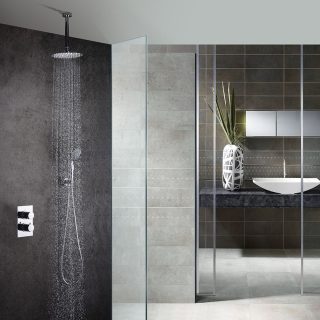 Grifo Empotrado de Ducha equipo de techo termostático PONCE CROMO brillo