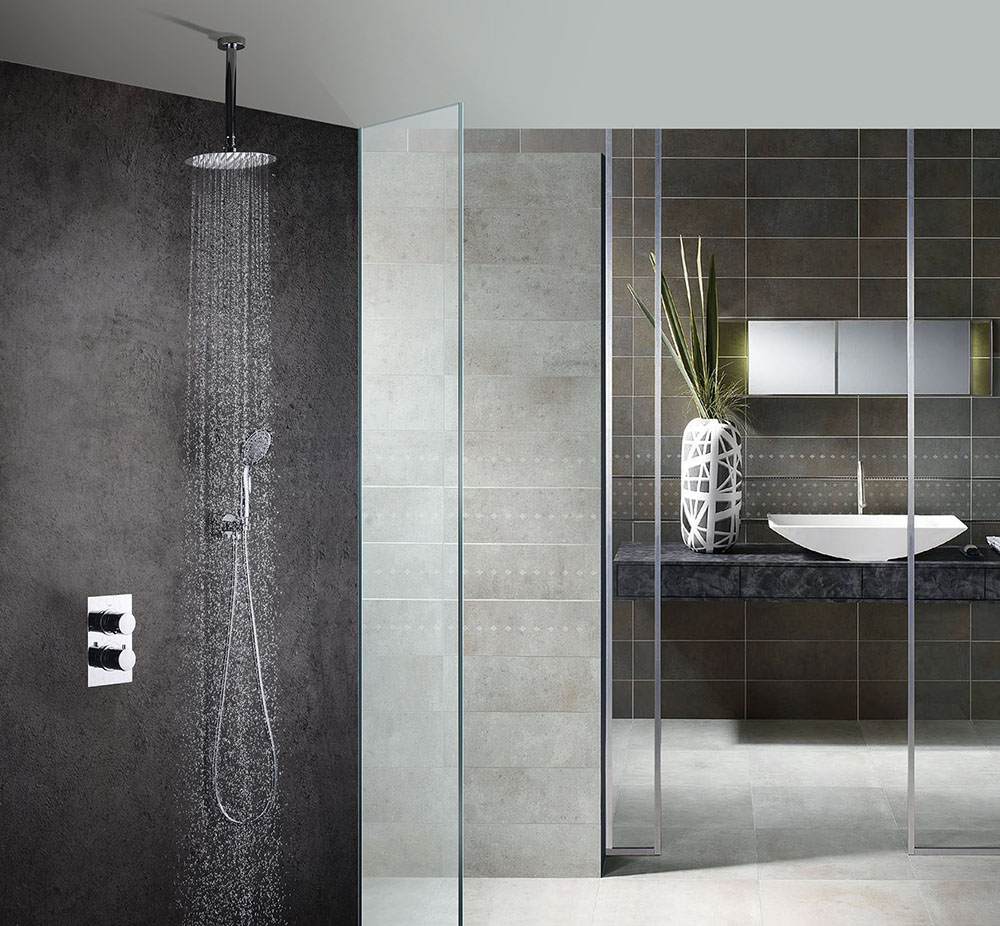 Grifo Empotrado de Ducha equipo de techo termostático PONCE CROMO brillo