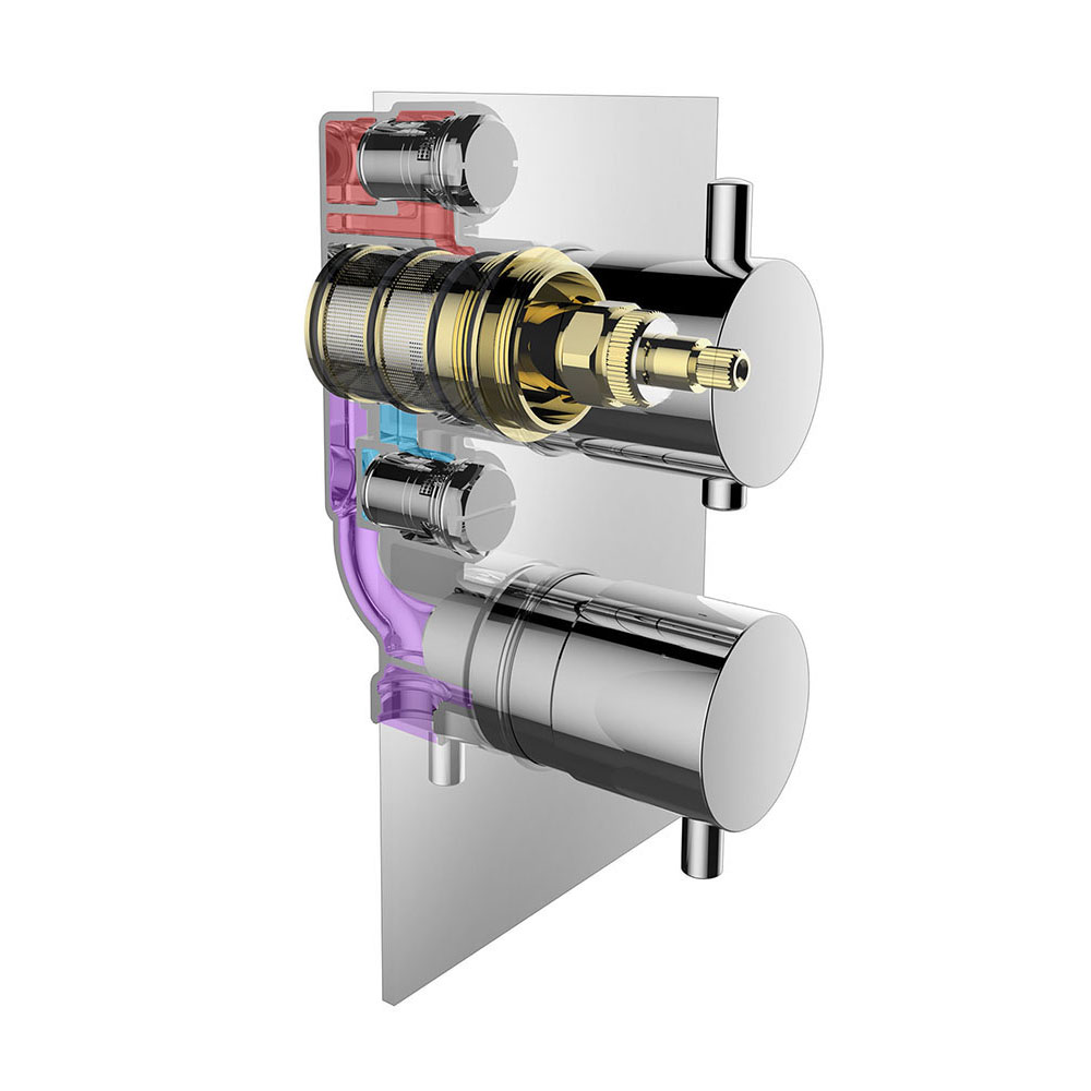 Grifo Empotrado de Ducha equipo de techo termostático PONCE CROMO brillo - Imagen 8