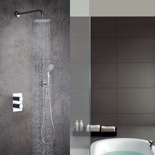 Grifo Empotrado de Ducha equipo de pared termostático PONCE CROMO brillo