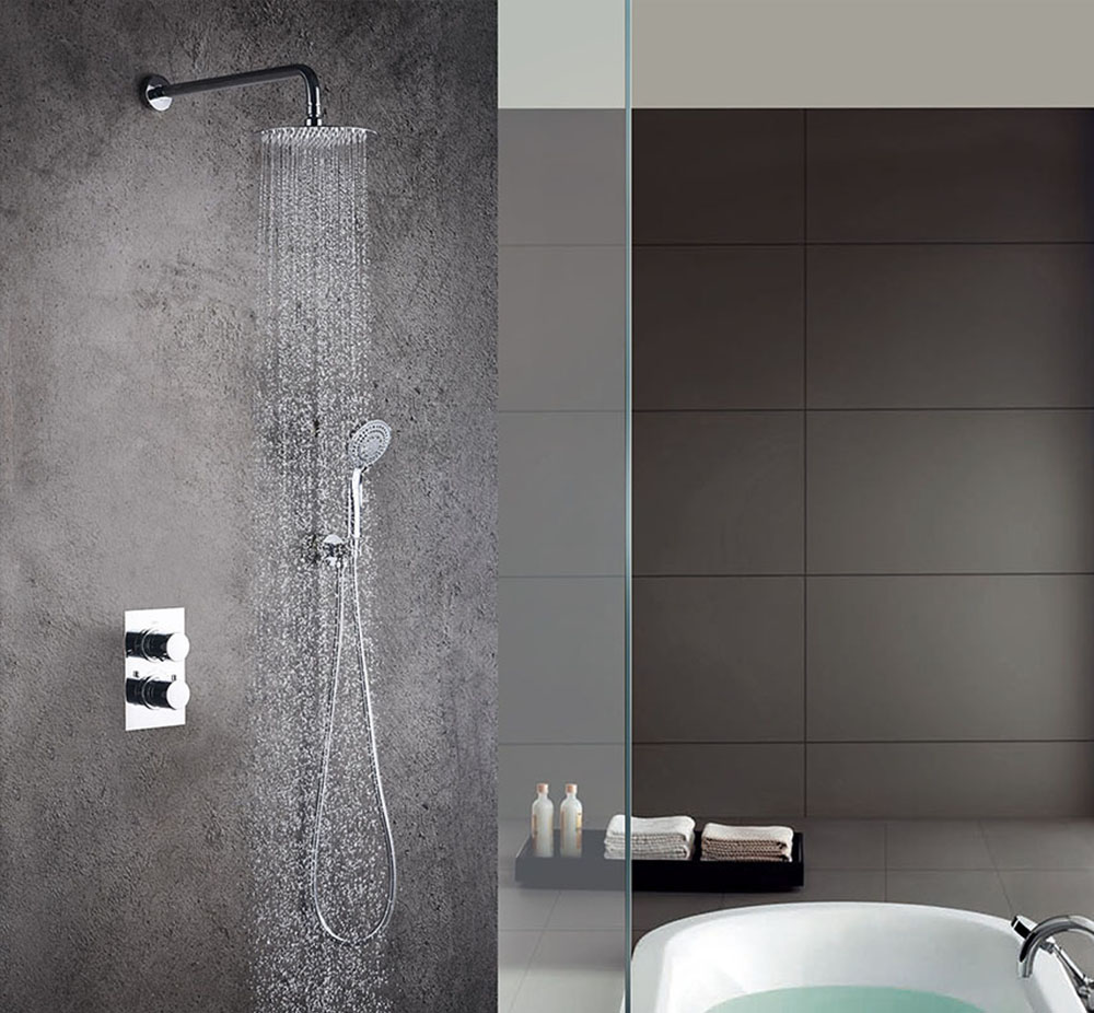 Grifo Empotrado de Ducha equipo de pared termostático PONCE CROMO brillo