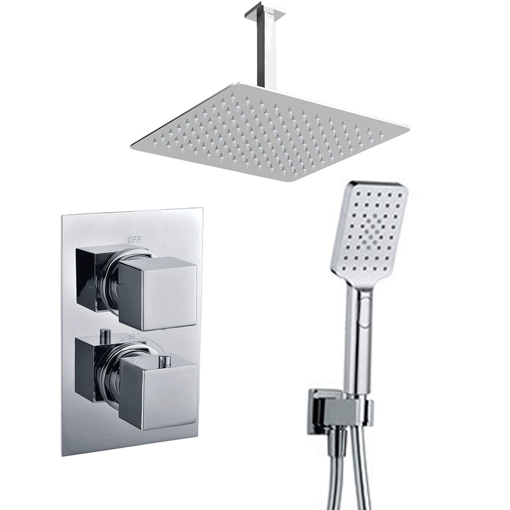 Grifo Empotrado de Ducha equipo de techo termostático ABELLAN CROMO brillo - Imagen 2