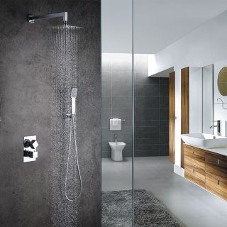 Grifo Empotrado de Ducha equipo de pared termostático ABELLAN CROMO brillo