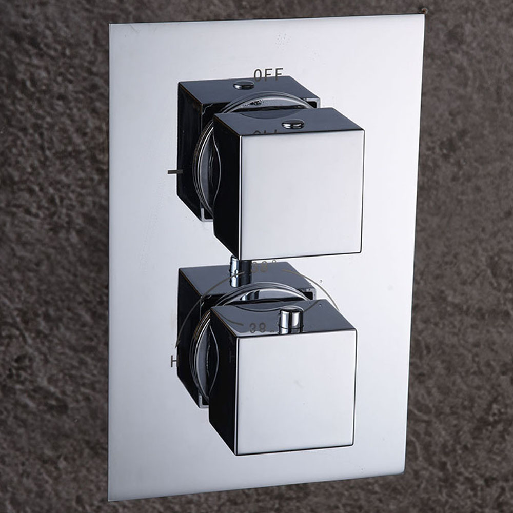 Grifo Empotrado de Ducha equipo de pared termostático ABELLAN CROMO brillo - Imagen 3