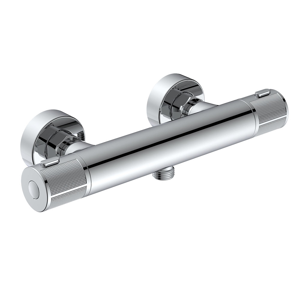 Grifo Columna Ducha con manetas grafiladas termostático ALONSO CROMO brillo - Imagen 7