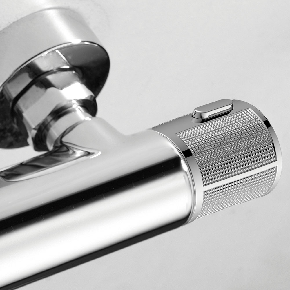 Grifo Columna Ducha con manetas grafiladas termostático ALONSO CROMO brillo - Imagen 9