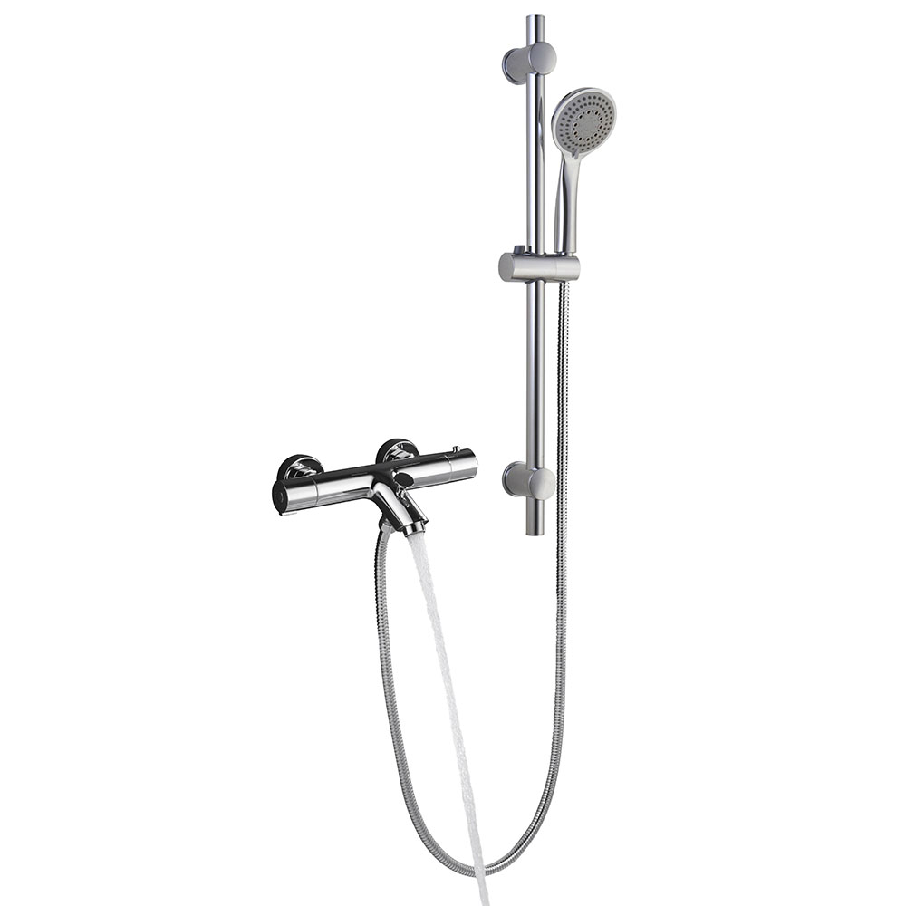 Grifo Salida Bañera con barra de ducha termostático BRAVO CROMO brillo - Imagen 2