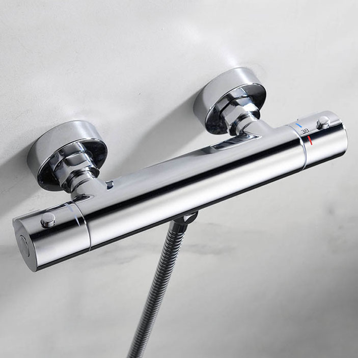 Grifo de Ducha con barra de ducha termostático ORTEGA CROMO brillo - Imagen 4