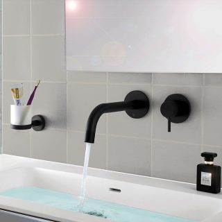 Grifo Empotrado de Lavabo monomando ZUÑIGA NEGRO mate
