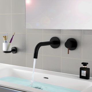 Grifo Empotrado de Lavabo monomando ZUÑIGA NEGRO mate