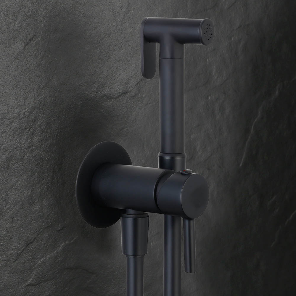 Grifo WC HIGIENE ÍNTIMA 2 aguas NEGRO mate - Imagen 3