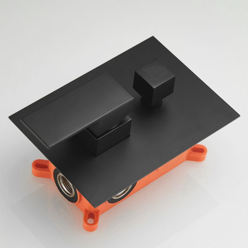 Grifo Empotrado de Ducha solo grifo monomando CASILLAS cuadrado NEGRO mate - Imagen 2