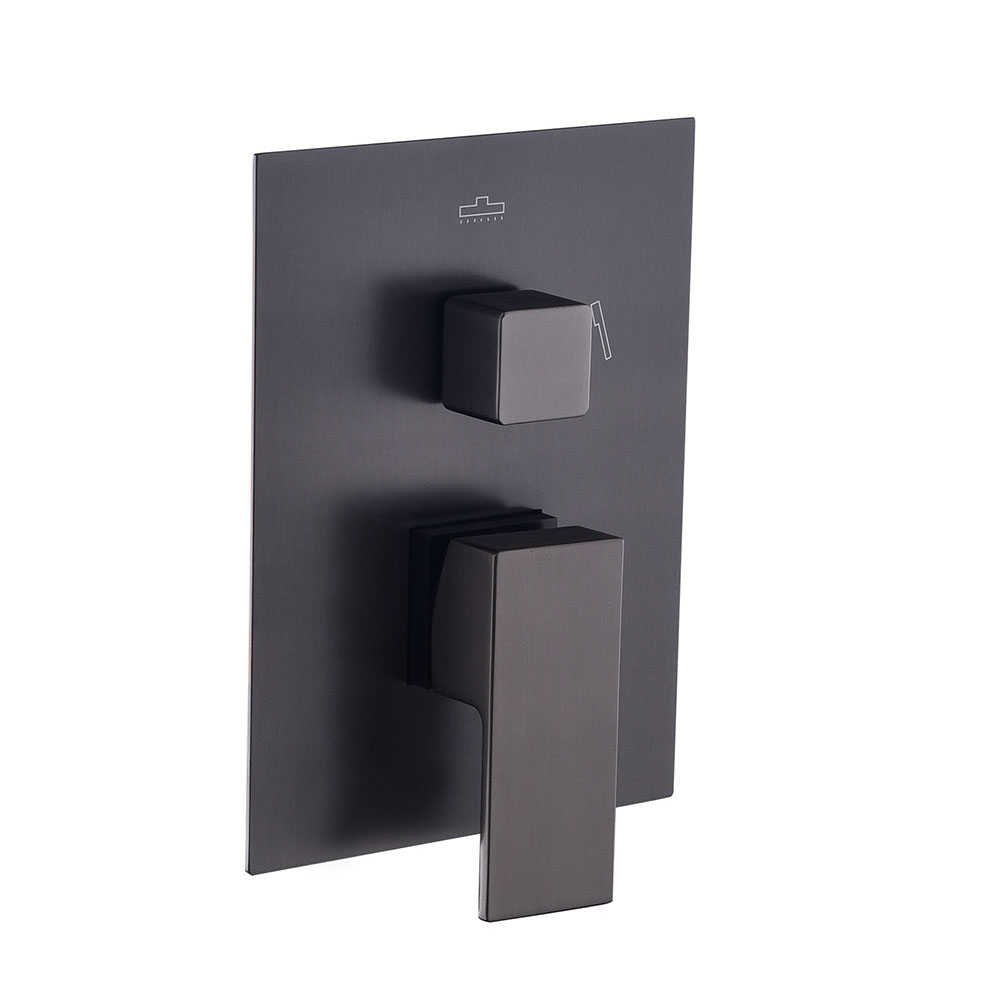 Grifo Empotrado de Ducha equipo de pared monomando CASILLAS cuadrado NEGRO mate - Imagen 4