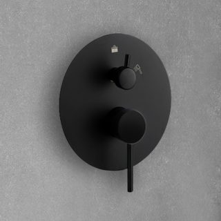 Grifo Empotrado de Ducha (solo grifo) monomando VALDES redondo NEGRO mate