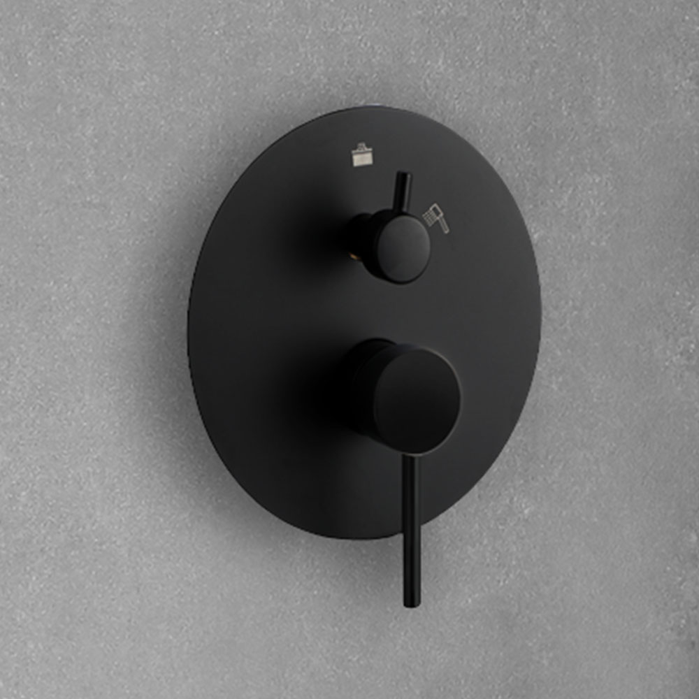 Grifo Empotrado de Ducha (solo grifo) monomando VALDES redondo NEGRO mate