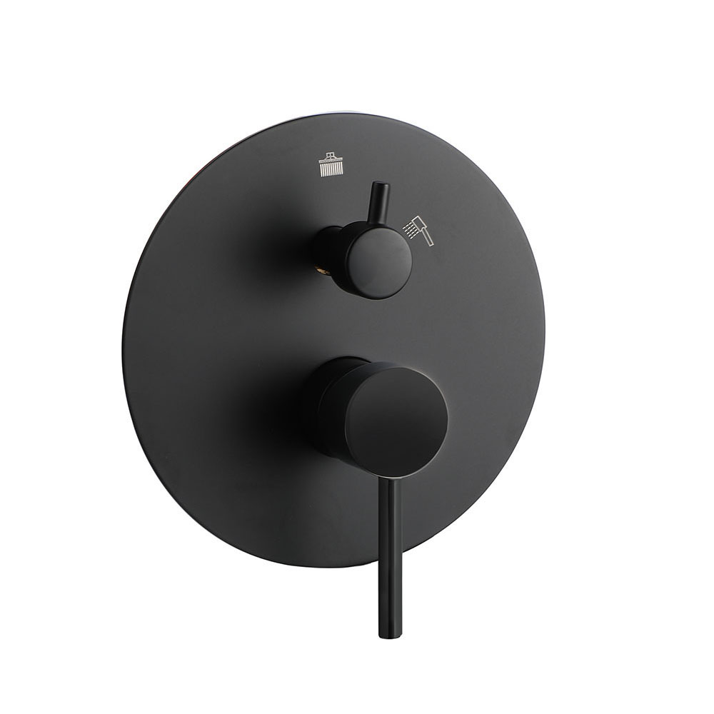 Grifo Empotrado de Ducha equipo de techo monomando VALDES redondo NEGRO ORO - Imagen 4