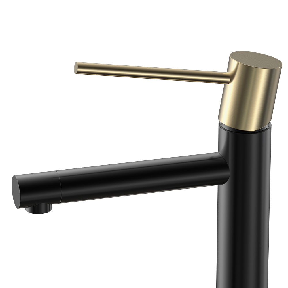 Grifo de Lavabo monomando ZUÑIGA NEGRO ORO mate - Imagen 2