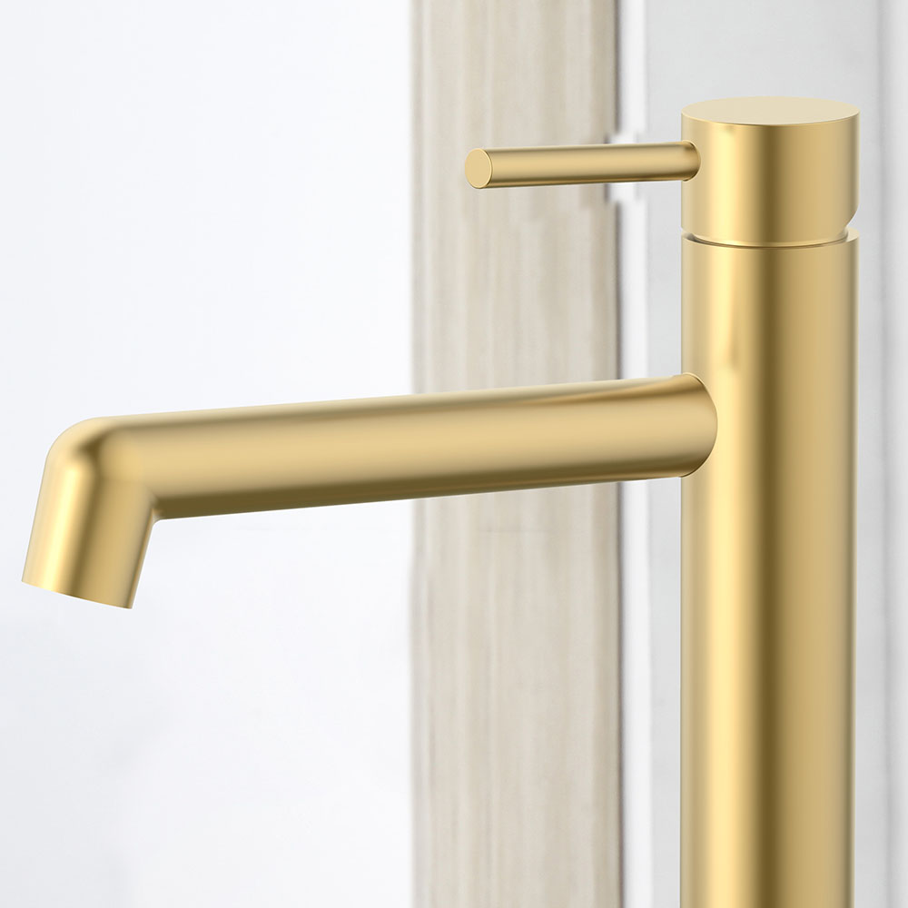 Grifo de Lavabo Alto monomando OSLO ORO cepillado - Imagen 4