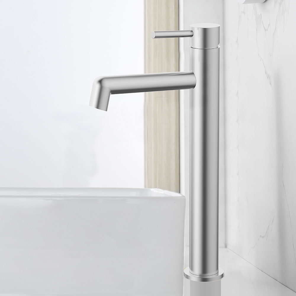 Grifo de Lavabo Alto monomando OSLO NIQUEL cepillado